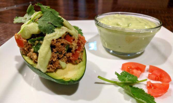 Vegan Keto Stuffed Avocado Tacos